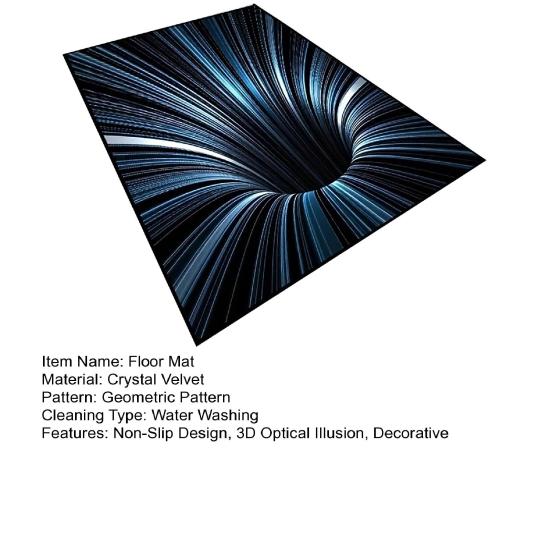 Коврик для пола Yousheng 3D иллюзия Нескользящий устойчивый дизайн Высокоабсорбирующий придверный коврик Декоративный ковер для гостиной спальни Домашний декор