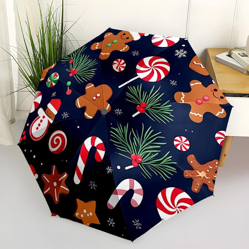 1pc Cookies Automatic Folding Umbrella, Heavy-Duty 8-Rib Construction, Perfect for Everyday yy251114130