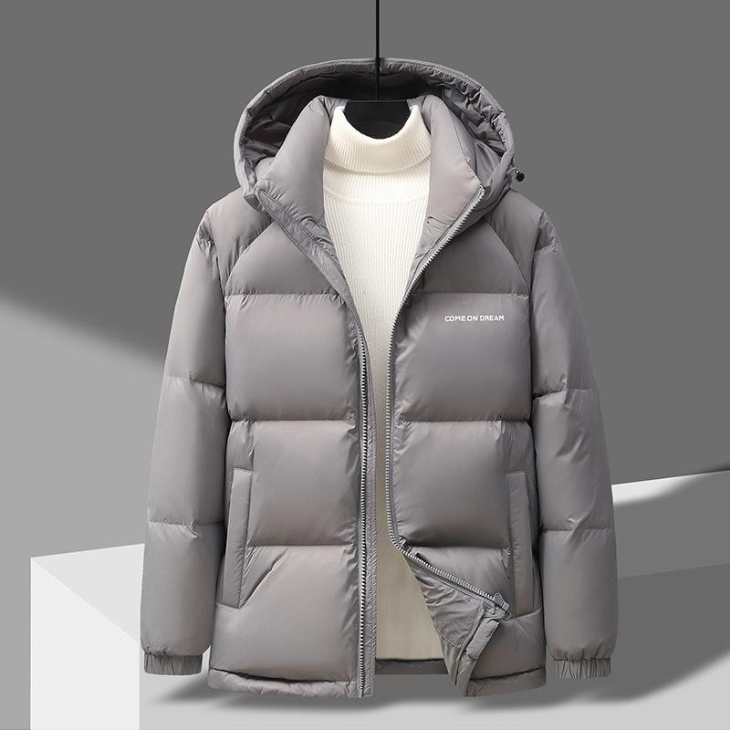 Мужская зимняя куртка-пуховик с капюшоном, мужская теплая повседневная куртка-хлеб