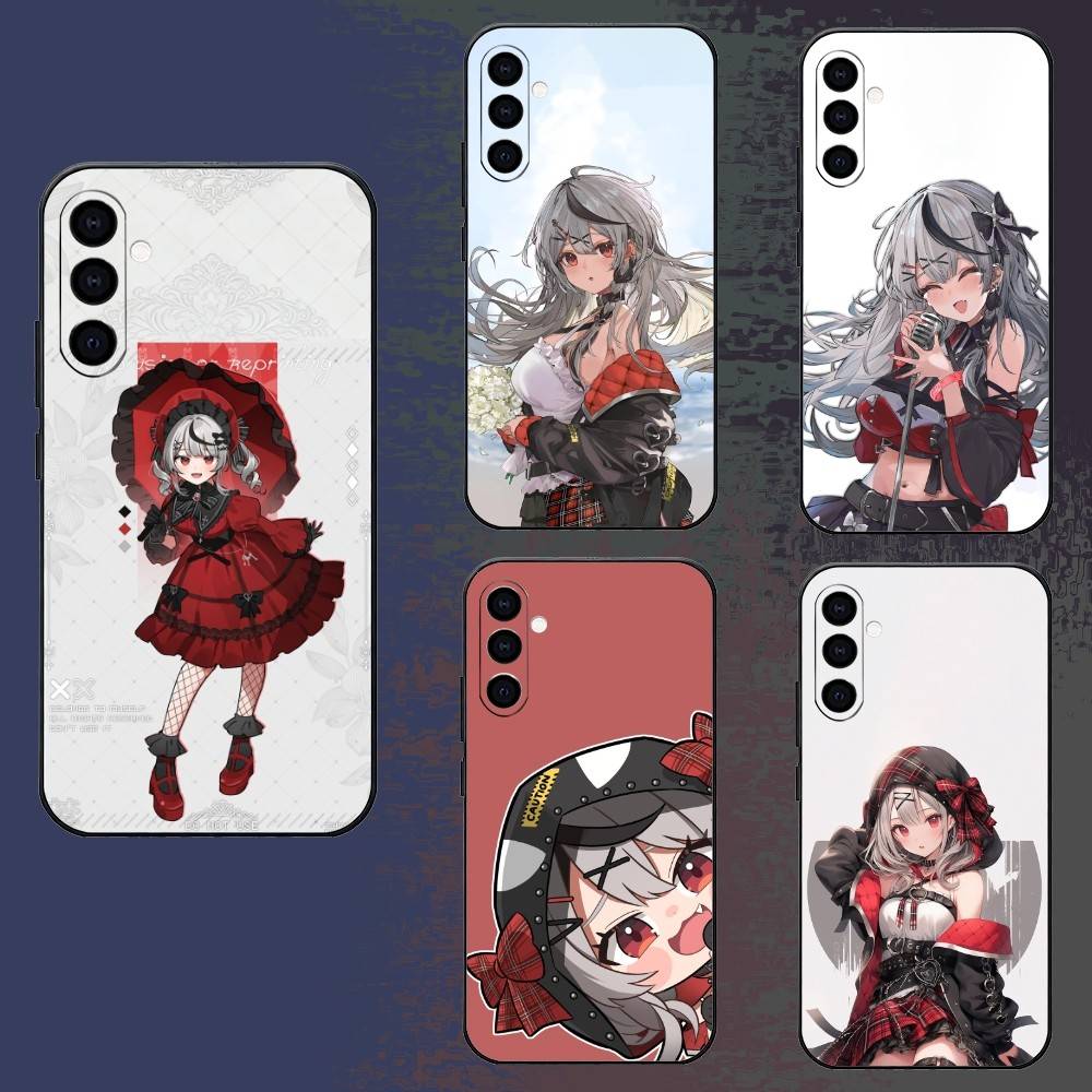 Virtual Singer Sakamata Chloe Holo Phone Case For Samsung Galaxy A73,A72,A71,A70,A52,A51 Others Soft Black Cover