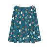 Women's Fashionable Oversized Knitwear Long-Sleeved Christmas Print Top