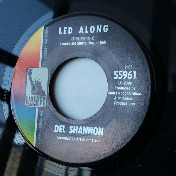 7-дюймовая пластинка DEL SHANNON Led Along I Cant Be True 55961 Liberty 1967 США Рок Б/у