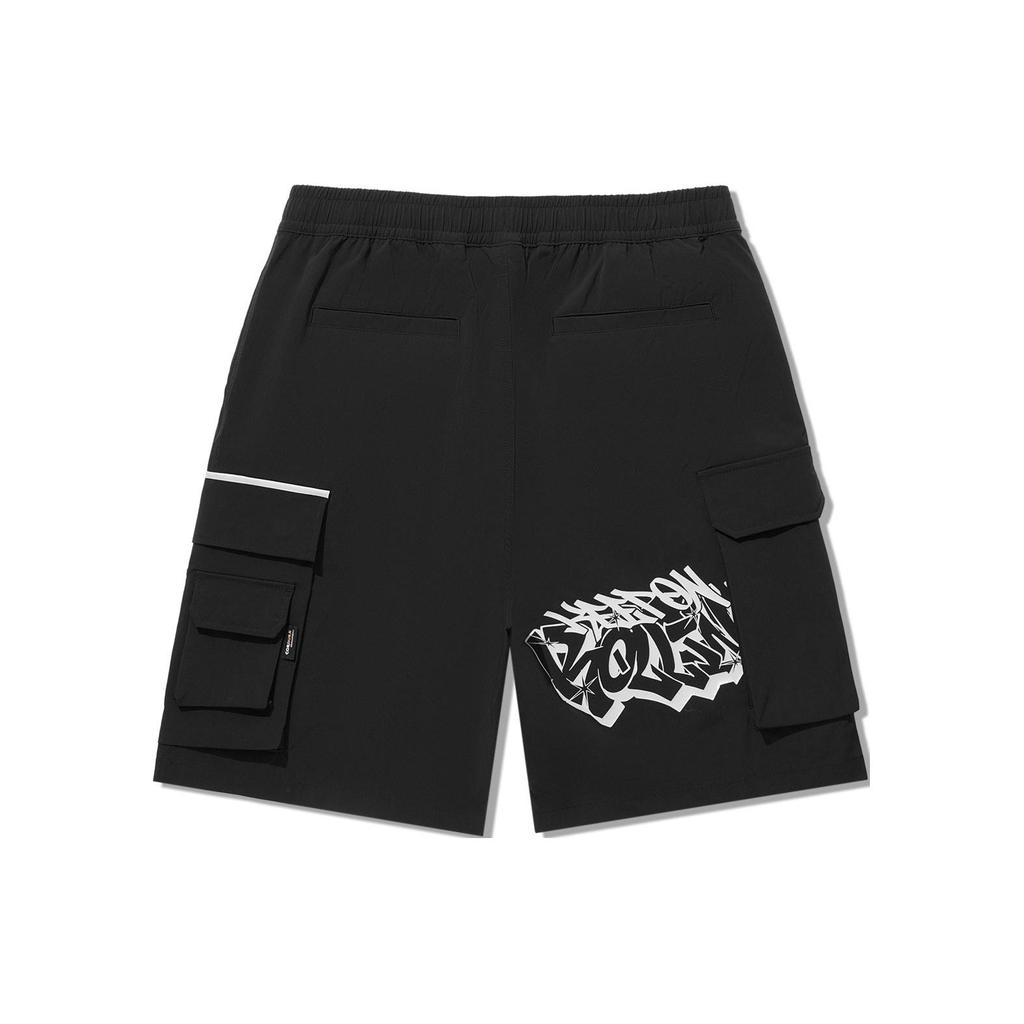 Li Ning Светоотражающие Свободные Удобные Повседневные Шорты Мужские шорты Черные AKSU159-1