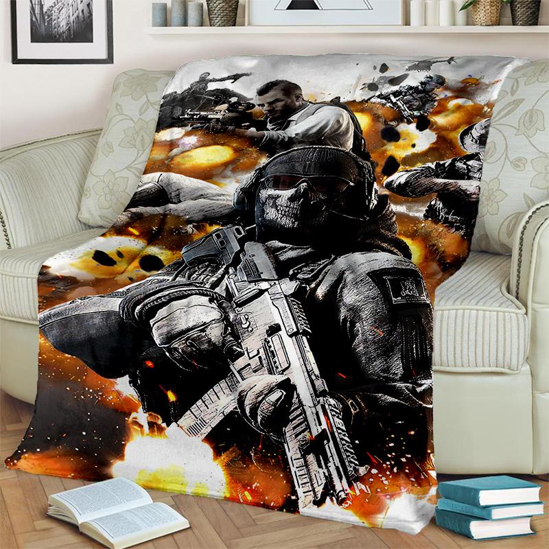 3D Call of Duty, Игра COD, Плед для Геймера HD, Мягкий Плед для Дома Спальни Кровати Дивана Пикника Путешествия Офиса Покрывало Дети