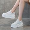 Height-increasing Women's Shoes Leather Little White Shoes Women's Thick-soled Muffin Shoes Spring Versatile Shallow Mouth Soft-soled Casual Shoes