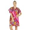 Women Cotton Kaftan Bridesmaid Short Pink Floral Chic Beach Caftan