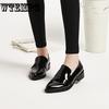 Женская обувь из искусственной кожи Туфли на плоской подошве Туфли на плоской подошве с одной педалью Повседневная обувь из искусственной кожи Мягкая искусственная кожа с острым носком Универсальная рабочая обувь в британском стиле