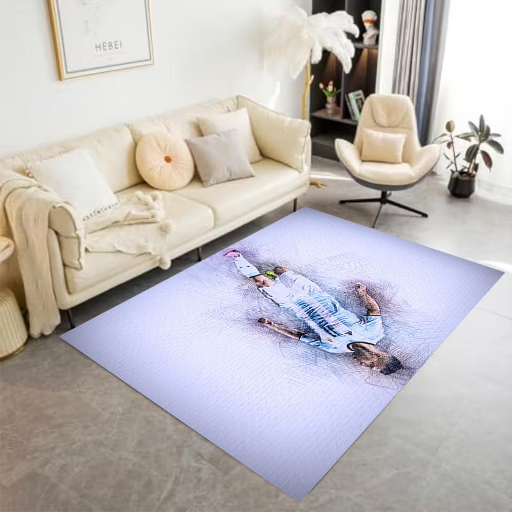 Dynamic Soccer Action Floor Rug Office Rug Suitable for Game Room Bedrooms Entryway Dormitory Antislip Carpet Office home decor Wedding Party Gift