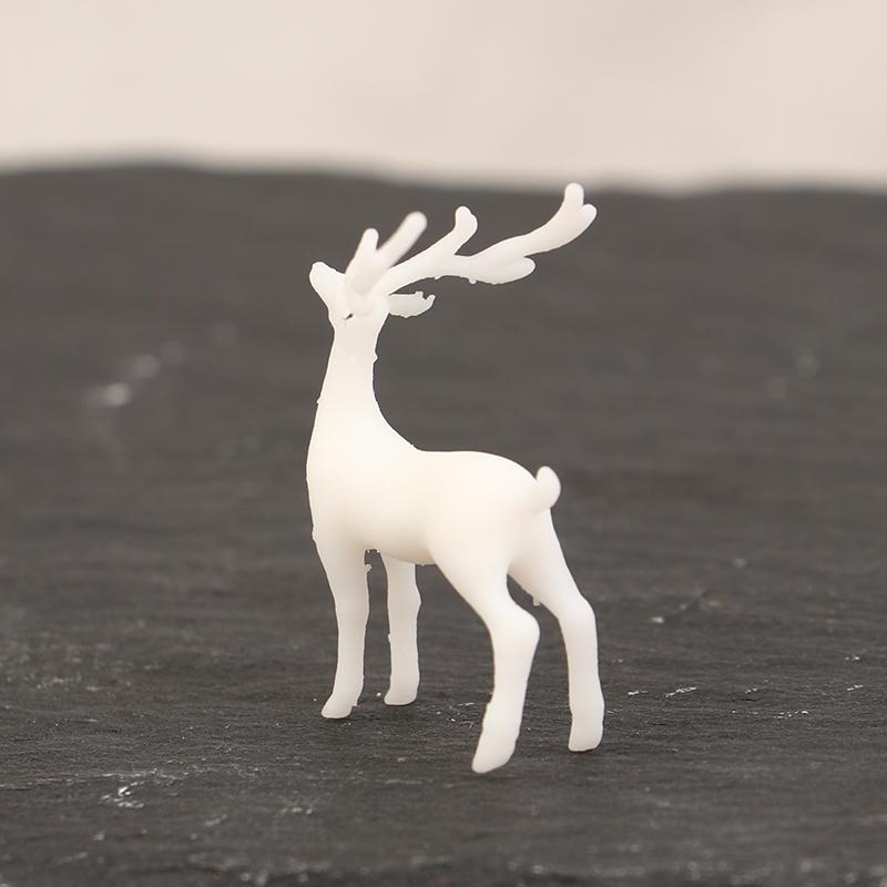 1Pc Mini Resin  Deer Christmas Forest Elk White Dessert Table Decor Merry Christmas Decor For Home Kids  Year Gift