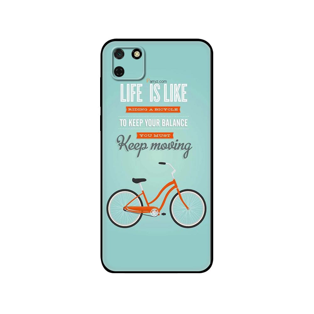 Black tpu Case For Huawei Y9S Y6S Y8S Y5P Y7P Y8P Case For Huawei Y5 lite Prime 2018 Y6 2019 Cover BIKE CYCLING art