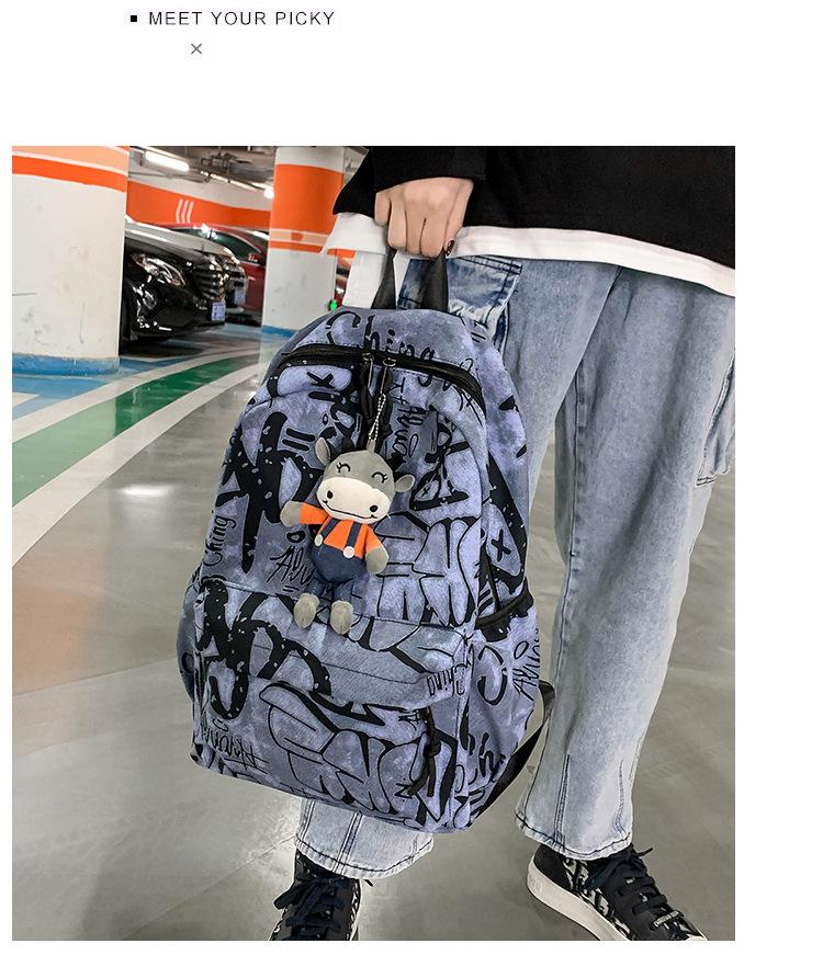 Trendy Schoolbag for Students: Men's & Girls' Junior High, High School, College Canvas Backpack