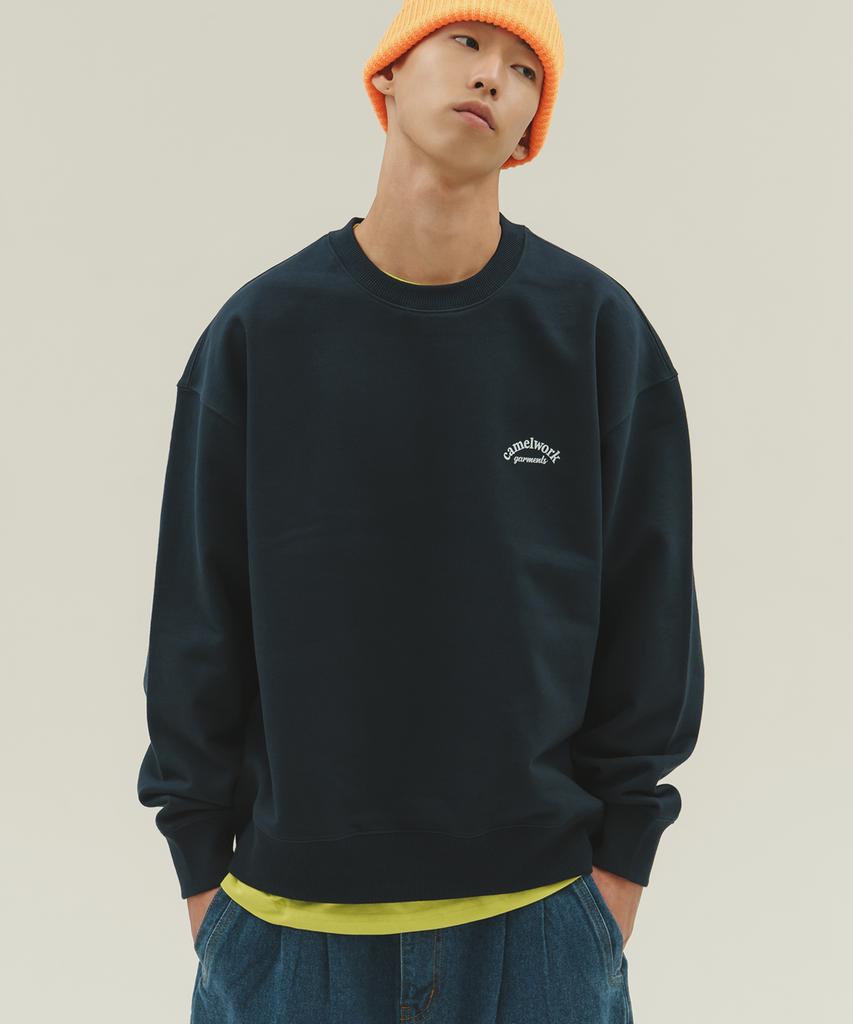 CAMEL WORK Small Logo Sweatshirt (Navy)