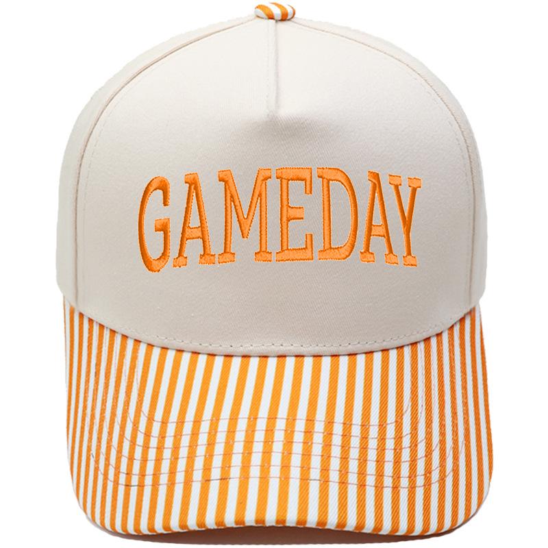 GAMEDAY Truck driver hat embroidered retro striped color matching baseball cap European and American men's and women's casual hat