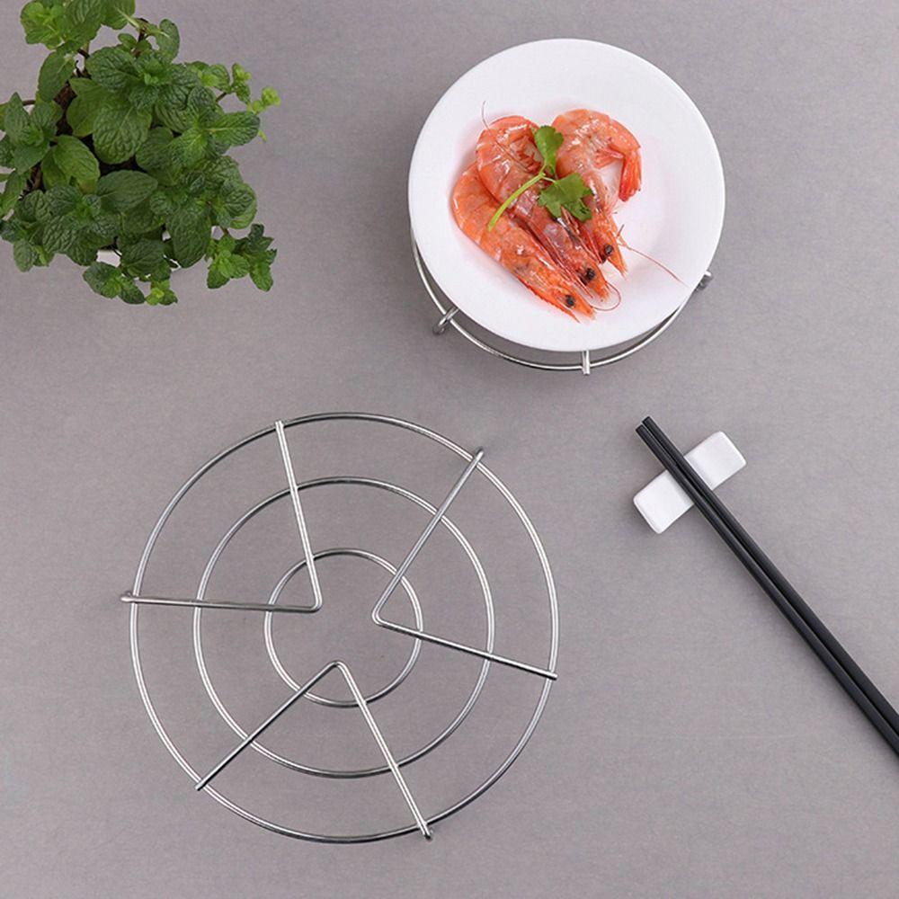 Heat Resistant Stainless Steel Kitchen Trivet Stand Steamer Egg Steamer Rack Steaming Tray