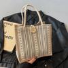 High Value New Style Ins Versatile Linen Handbag Large Capacity Tote for Students Going Out To Class Commuting Tote for Women