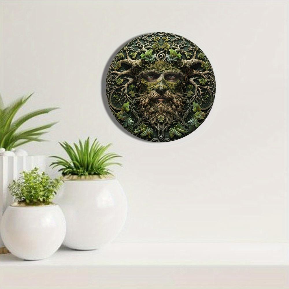 Круглый деревянный декоративный знак, плоская 2D-печать, венок с изображением лесного эльфа, наружное украшение для фестиваля, настенное искусство, домашний декор