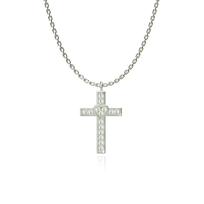 Cross Necklace Women's Summer Full Diamond Simple Versatile Premium Sense Clavicle Chain Light Luxury Micro-inlaid Zircon Necklace Titanium Steel