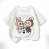 Labubu Летняя Милая Мультяшная Принтованная Детская Футболка Повседневная Модная С коротким рукавом Каваи Топ Детская Футболка для Мальчиков и Девочек Смешная Одежда