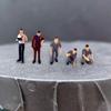 5 Pieces 1/64 Scale Diorama Figures Miniature Scene Hobby Character Repairman for Desktop Ornament