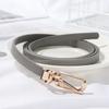 Fashion Graceful Candy Color Faux Leather Belts Adjustable Belt Dress Strap Thin Skinny Waistband