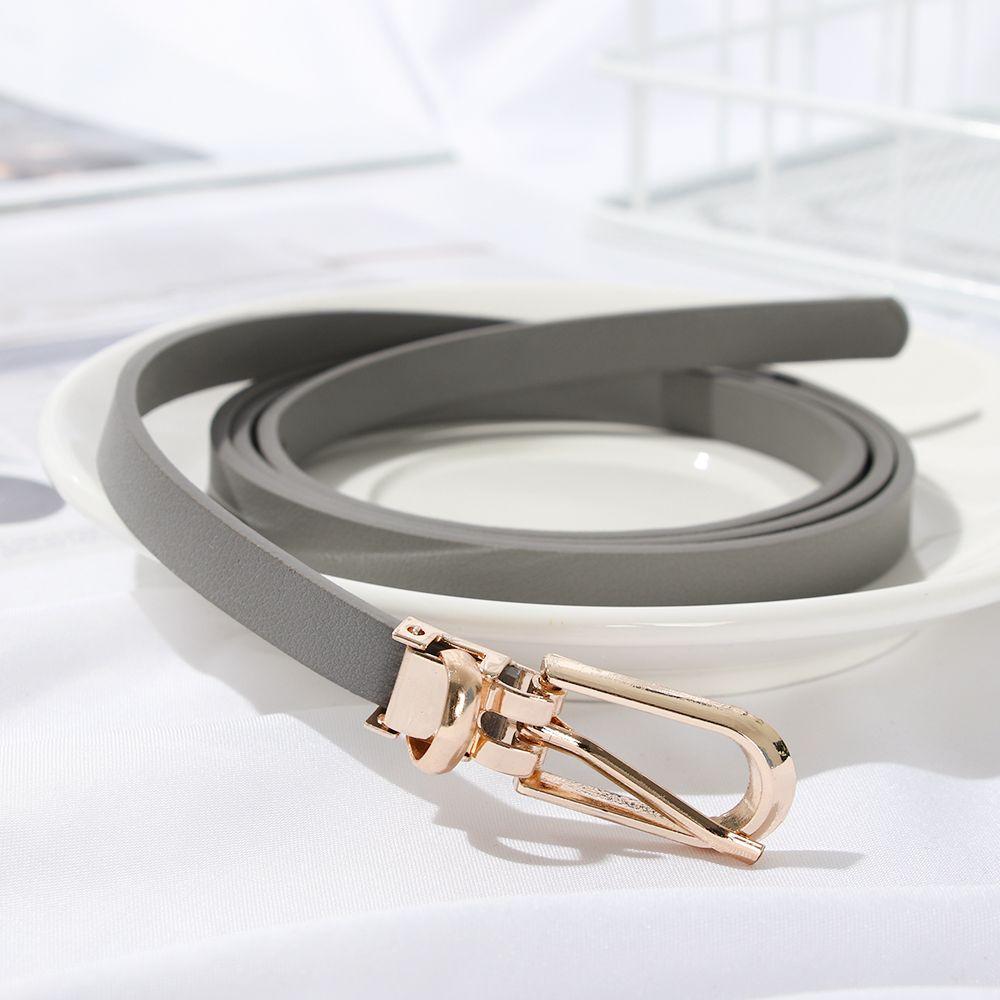 Fashion Graceful Candy Color Faux Leather Belts Adjustable Belt Dress Strap Thin Skinny Waistband