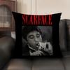 Classic Movie SScarface Cushion Cover Natural Linen Organic Fabric DoubleSided Printing Sofa Home Decor Gift Pillow Case