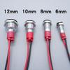 25pcs 6/8/10/12mm Metal LED Warning Indicator Light Signal Lamp 3V 5V 12V 24V 110V 220V Red Orange Green Blue White With Wire