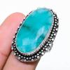Emerald(Simulated) Gemstone 925 Sterling Silver Jewelry Ring Size 7 a4I67
