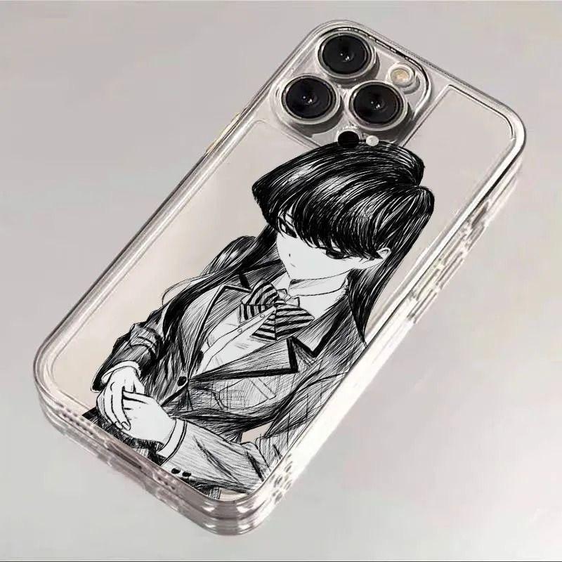 Manga School Girl Sketch Pattern Phone Case for iPhone 17 16 15 14 13 12 11 16E Series Pro Max Plus Double Layer Protection