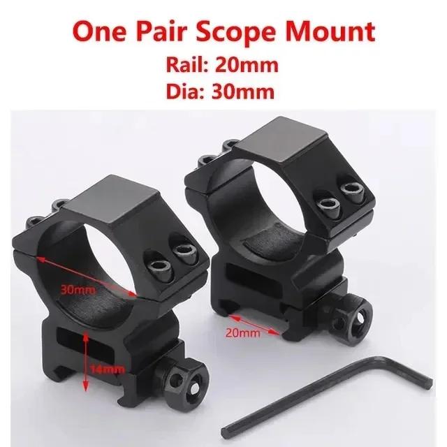 2PCS Hunting Rifle Scope Mount Ring for Dia 25.4mm 30mm Tube Scopes 11mm 20mm Dovetail Picatinny Rail Tactical Flashlight Mount