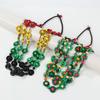 Women Bead Woven Long Necklace Bohemian Ethnic Coconut Shell Pendant Multi-layered