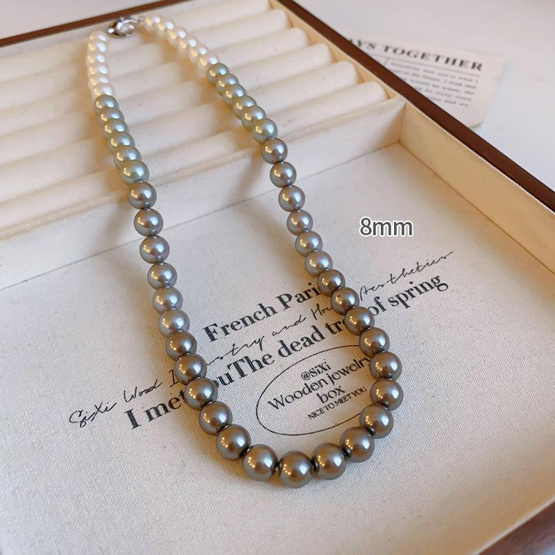 Korean temperament love butterfly pearl fringed necklace fashion collarbone chain versatile item decoration