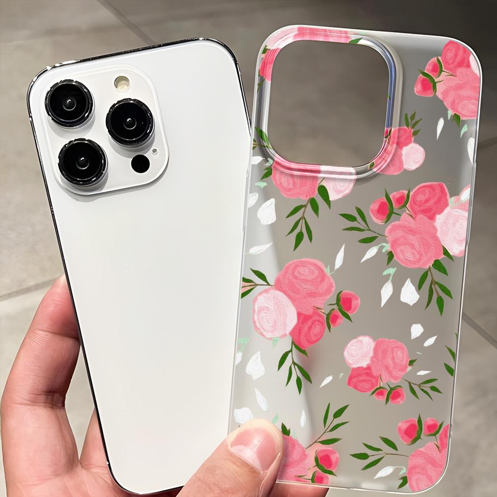 Чехлы для мобильных телефонов iPhone 11 13 15 Pro Max 12 14 Pro Max Чехол для iPhone 16 15 Plus 13 Pro 12 Матовая текстура с рисунком в виде мультяшных цветов