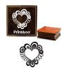 Printtoo Square Heart Pattern Craft Textile Wooden Rubber Stamp Card Making Stamps-2 X 2