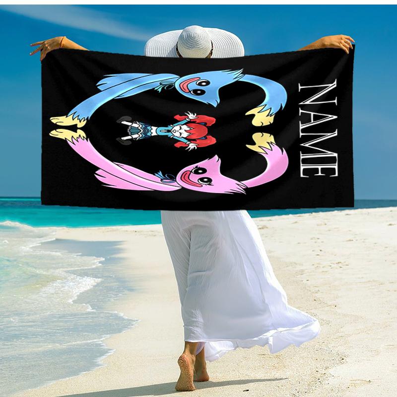Personalized customized proof beach towel with Poppy Playtime pattern - soft, absorbent,quick-drying,perfect swimming,camping&bathing