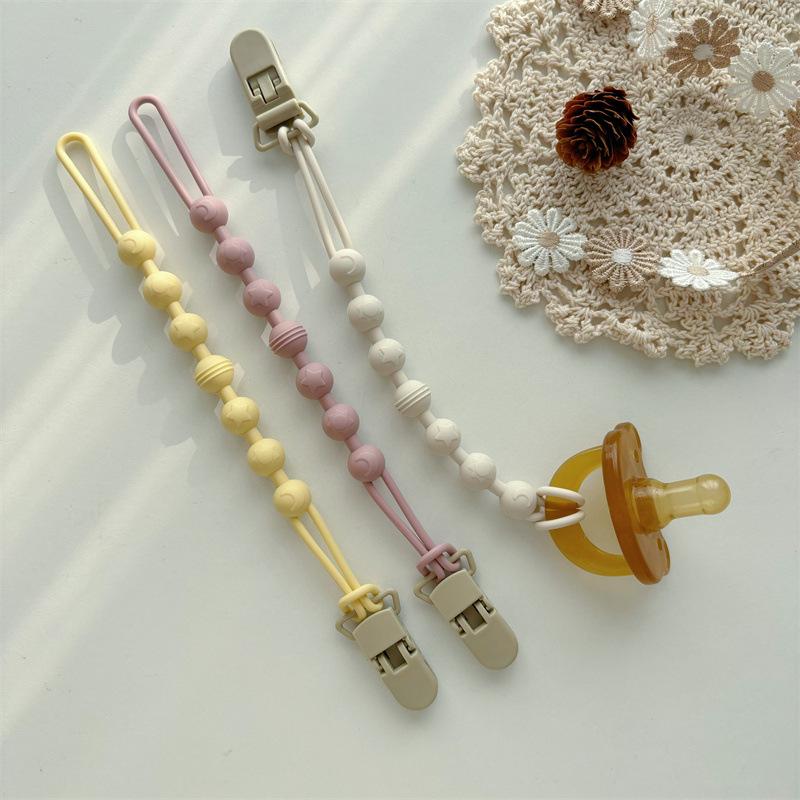 Korean Style Silicone Pacifier Clip & Baby Teether | Infant Bottle Lanyard | Skin-Friendly & Anti-Drop