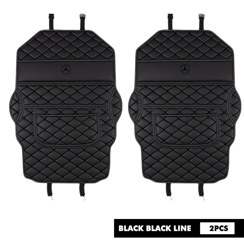 AABIB1 For Benz Car Logo Seat Back Protector Pad Leather Anti Kick Pads Anti Dirty Protect Mats AMG Exclusive A C E R V Class CLA CLS