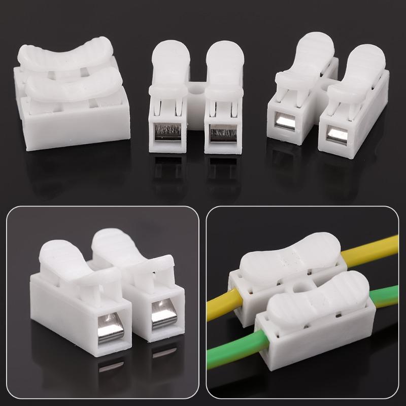 20-200Pc Fast Terminal Block for Cable Terminals Screwless Quick Electrical Connectors Reusable Spring Wire Connector 2 Pin Push