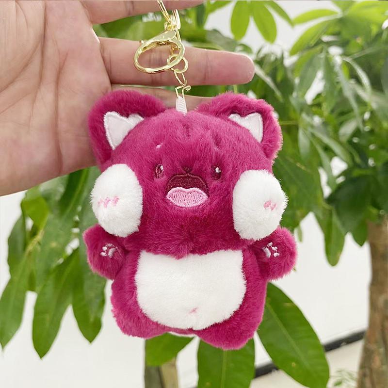 Sweet Plush Cat Keychain Adorable Animal Doll For Stylish Bag And Key Accessories In Soft Shades