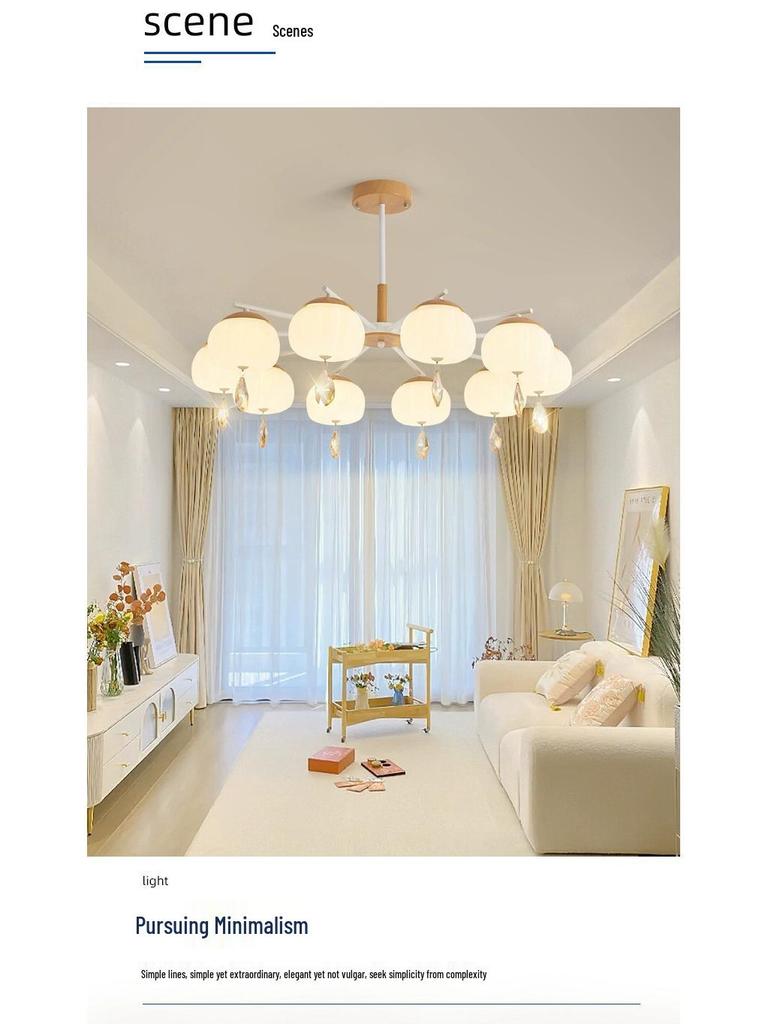 Скандинавская современная светодиодная деревянная люстра – Японский стиль, удобный для глаз дизайн птицы для гостиных и ресторанов