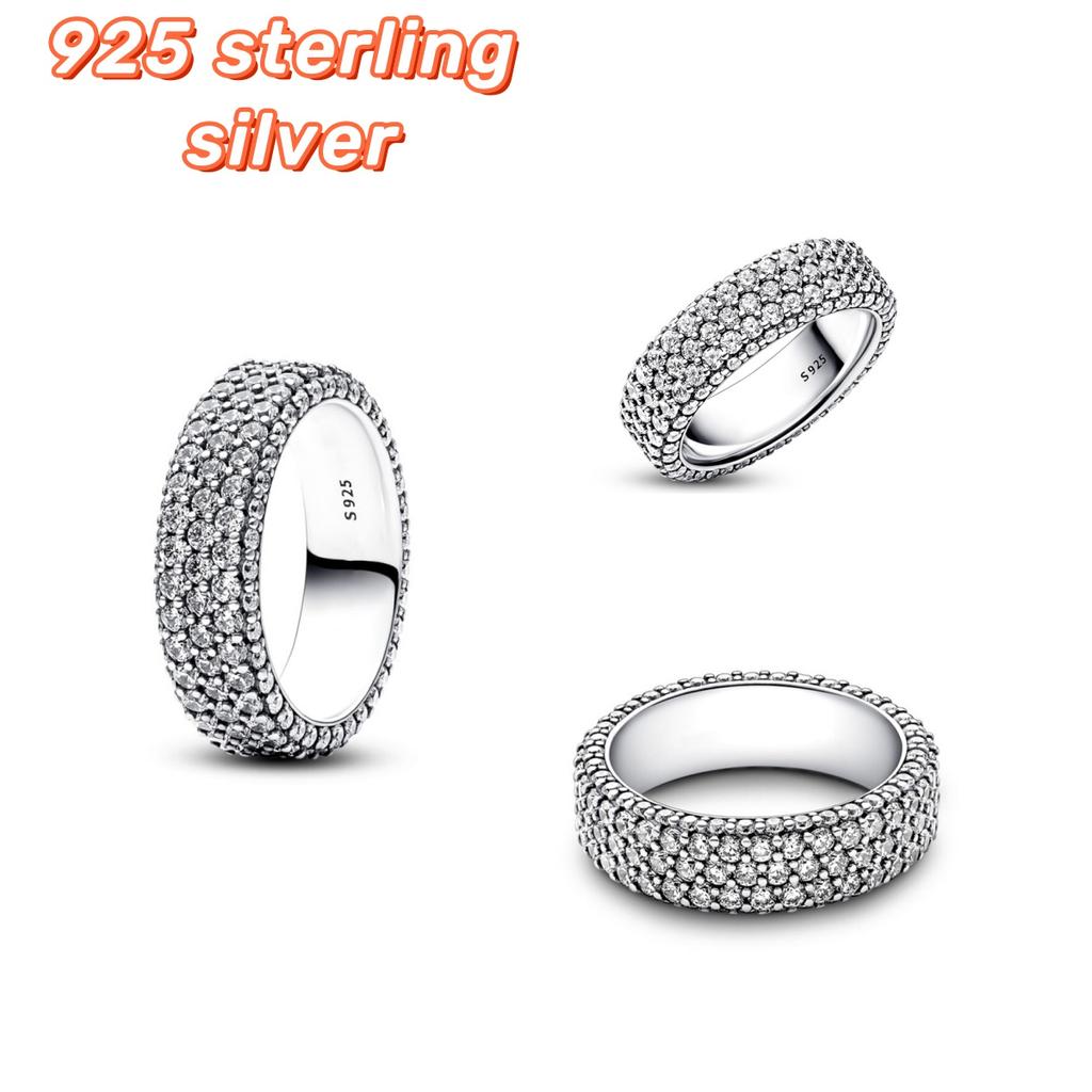 Серебряное кольцо SS925 с искрящимся небесным солнцем, кольца с двойным сердцем для женщин, брендовые ювелирные изделия, подарки