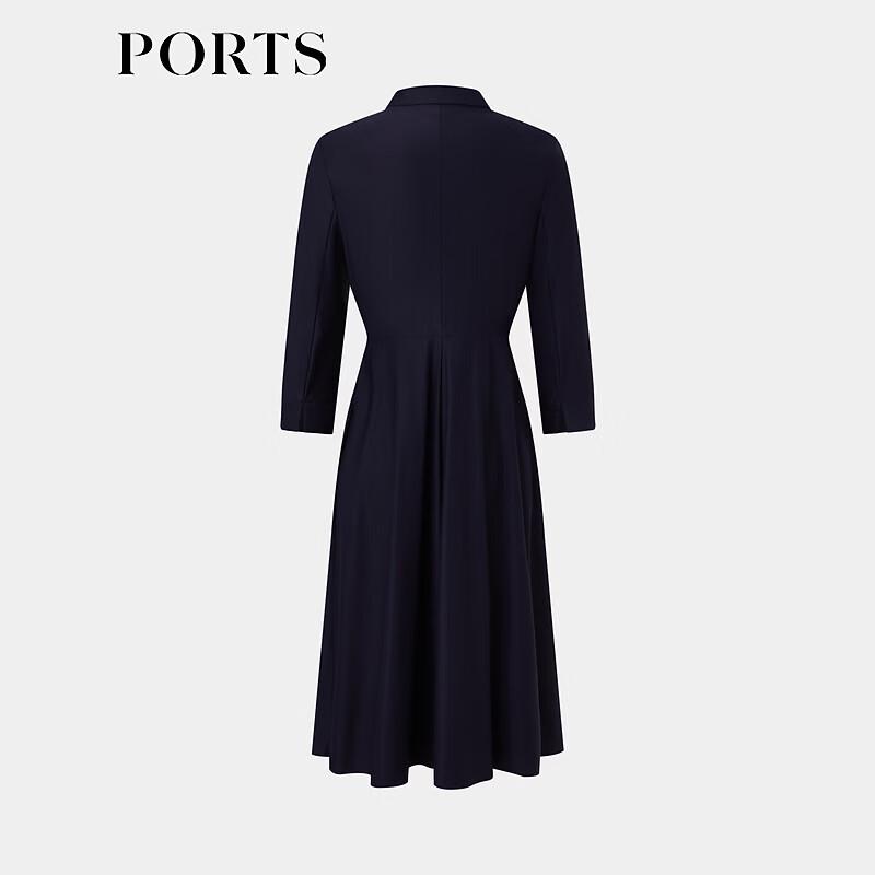 Ports Женское платье-миди с длинным рукавом и воротником