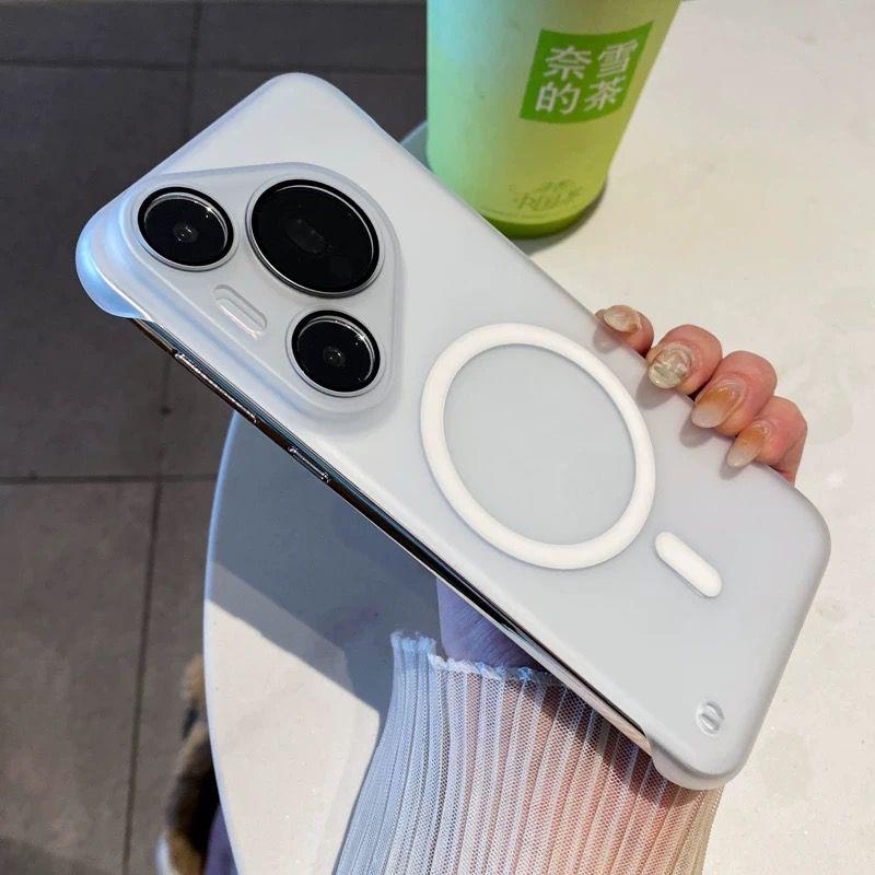 Ультратонкий Жесткий Матовый Безрамочный Чехол для Magsafe для Huawei Pura 80 70 Ultra Pura 80 70 Pro Plus Бампер Чехол для Беспроводной Зарядки