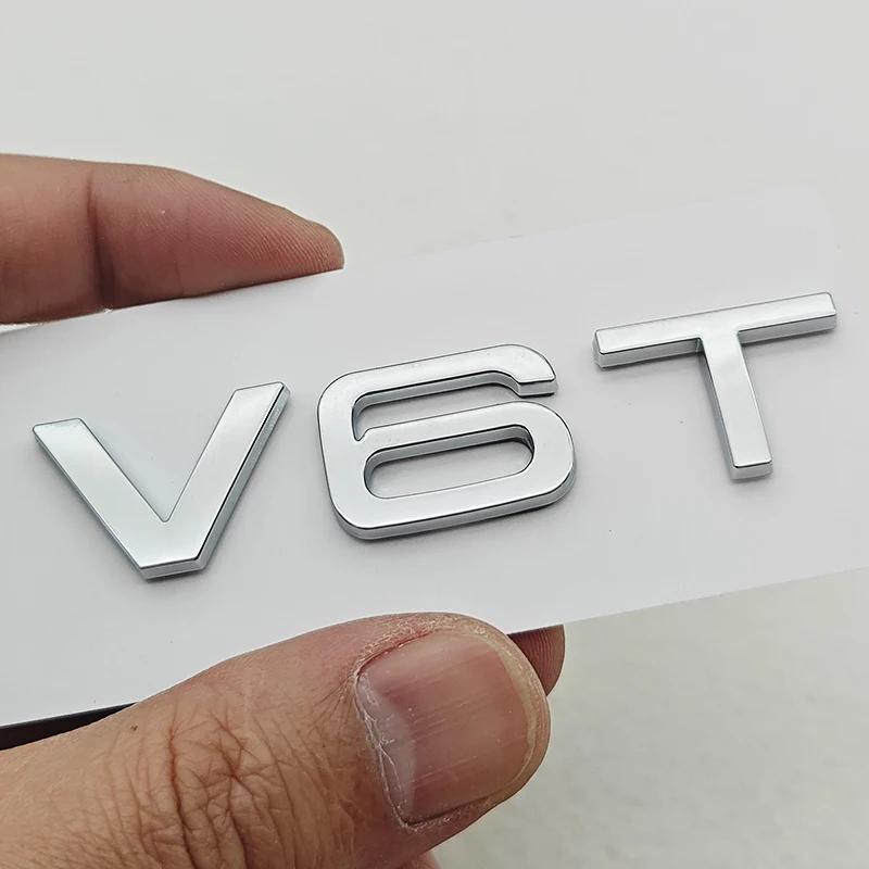 2026 3D ABS Car Fender Side Emblem V6T V8T Logo Rear Trunk For 4UYUE S4 A4 B7 V6T Sticker A6 SQ7 Q8 R8 S8 RS8 V8T Badge Accessories