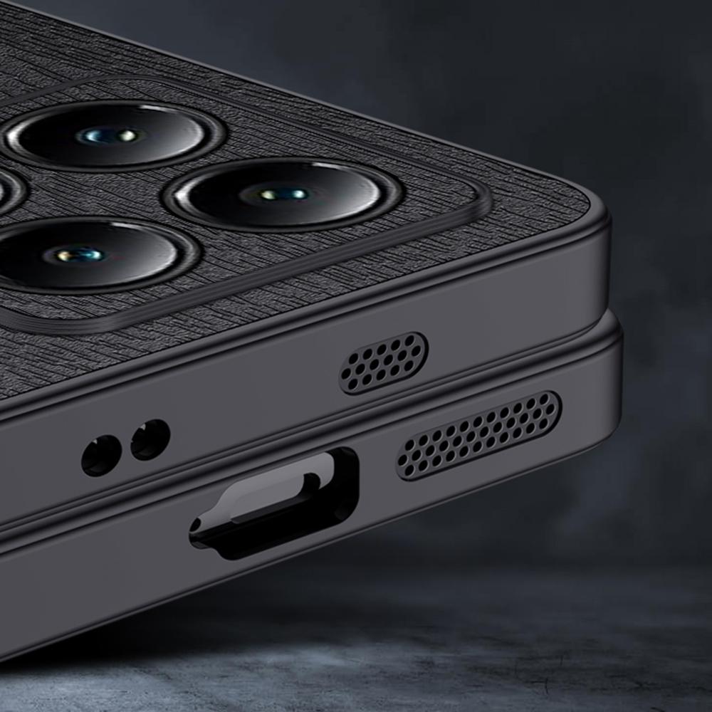 Чехол для Xiaomi 14T Pro, текстура дерева, покрытие из ПУ кожи, ПК+ТПУ чехол для телефона