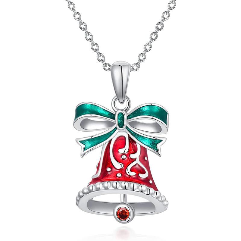 Snowman Geometric Bell Heart Snowflake Necklace Zinc Alloy Chain Women Jewelry