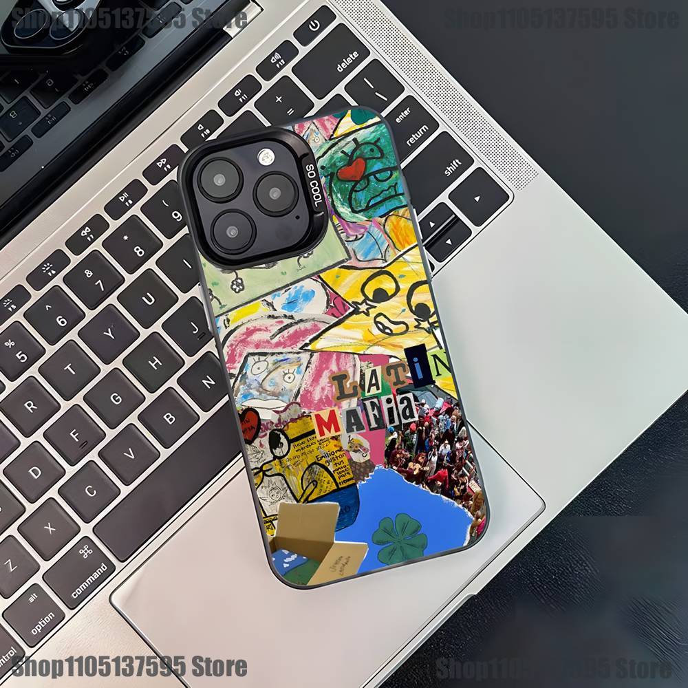 Чехол для телефона с изображением музыкальной группы Latin Mafia для iPhone 17,16,15,14,13,12,11,Pro,XS,Max,Plus,Mini,SE4,E Черный Матовый Ударопрочный Чехол