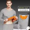 Men's Golden Velvet Thermal Underwear Set - Autumn/Winter Pullover Top & Bottom Pants