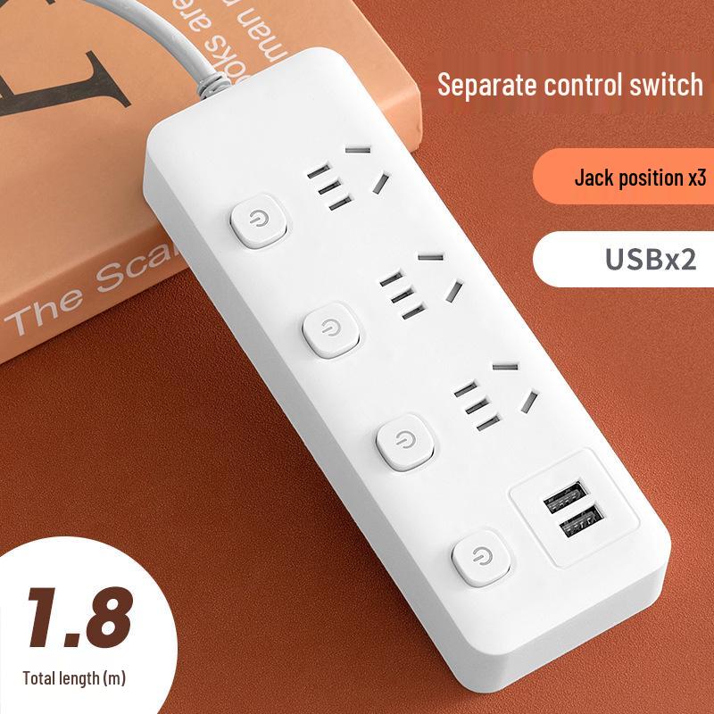 Умная USB-розетка с выключателем и розеткой - Новый национальный стандарт удлинителя