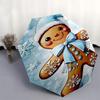 Gingerbread Man Themed Travel Umbrella-8 Ribs Automatic Opening and Closing, Portable Folding Design, Compact and Stylish Umbrella Suitable